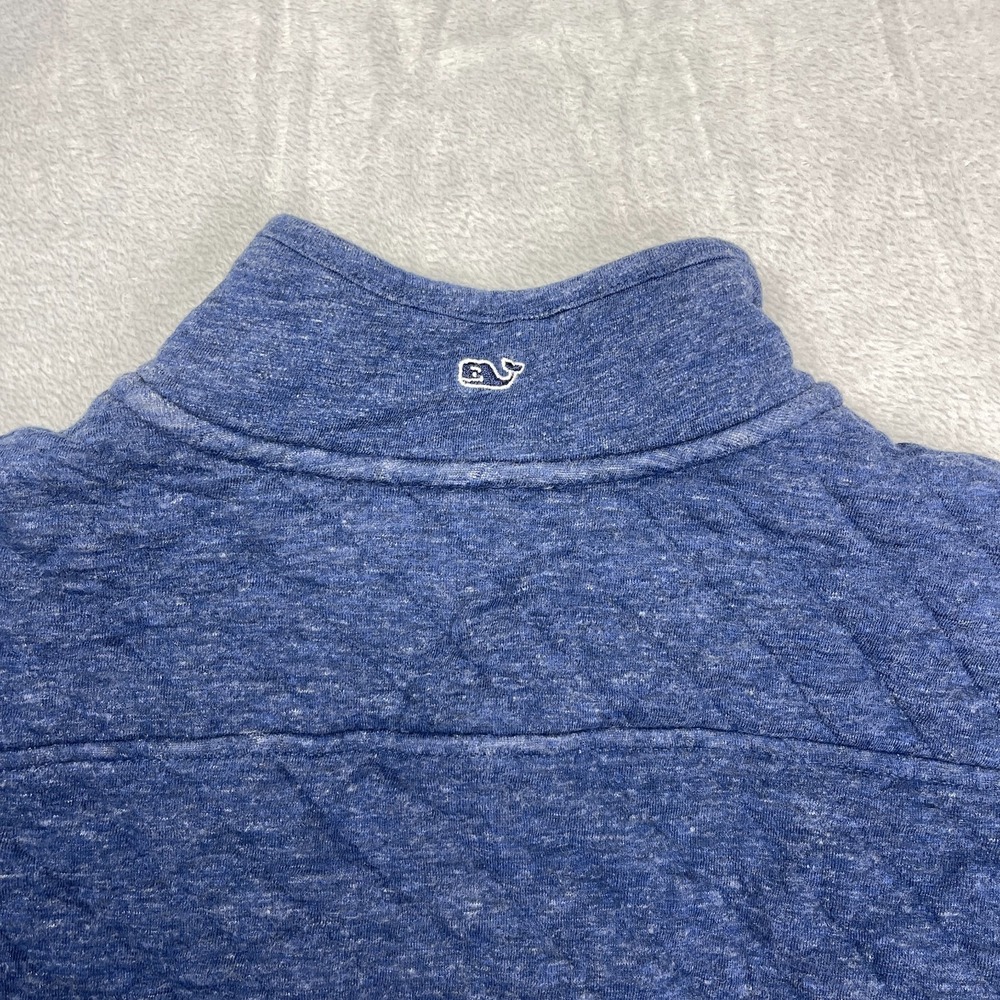 Vineyard Vines Sweatshirt Womens M Blue Long Sleeve Quarter Zip Slit Pullover - Picture 7 of 7